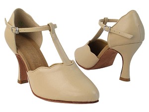 C6819 284 Tan Nanofiber Faux Leather with YQG_11045_3 inch Heel in the photo 