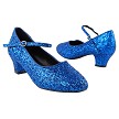 SERA9001DTW Blue Sparkle with 1.5" Cuban Heel in the photo 