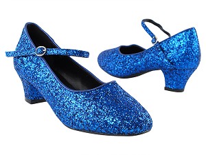 SERA9001DTW Blue Sparkle with 1.5" Cuban Heel in the photo 