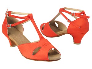 S2803 118 Red Satin with 5028_1.2" Cuban Heel in the photo 