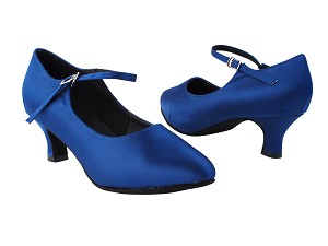 S9137 114 Dark Blue Satin with 2" Slim Heel in th photo 