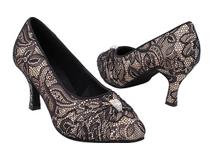 S9169 258 Flesh_Black Lace with 11006_2.75" Heel in the photo 