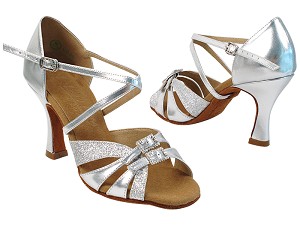 S92307 10 Silver Stardust_61 Silver PU with YQG-11045_3" Heel in the photo 