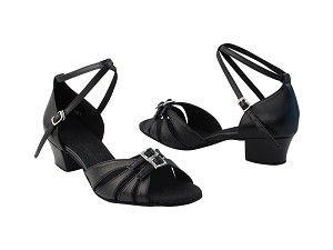 SERA1131 71 Black PU_SERA1137 BackStrap with 1.5" medium heel in the photo 