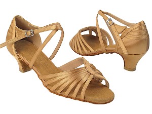 SERA1139 77 Beige Satin with 1.3" Cuban Heel in the photo 