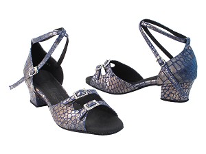 SERA1620 237 Blue Print with 1.5" medium heel in the photo 