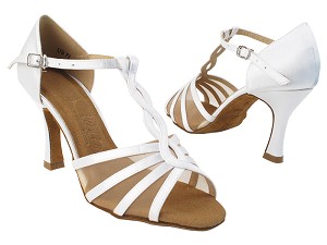 SERA1692 85 White Satin_Flesh Mesh with 5059_3 inch Flare Heel in the photo 