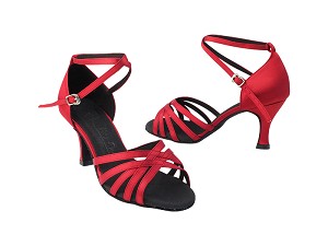 SERA2613 139 Dark Red Satin with 3" Heel in the photo 