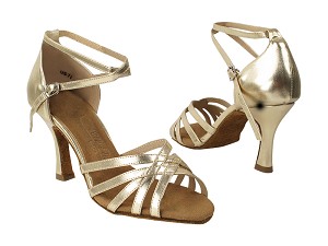 SERA2613 191 Light Gold PU with 5059_3 inch Flare Heel in the photo 