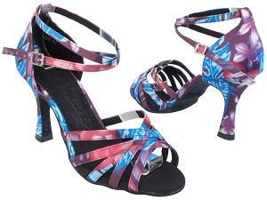 SERA2613 198 Blue Purple Flower Satin 