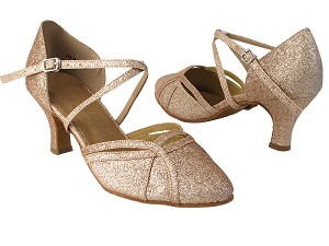 SERA3540 8 Gold Stardust_X-Strap Arch with 2.5" Heel in the photo 