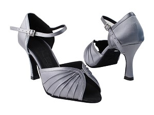 SERA3830 180 Grey Satin_Whole Shoes with 3" heel in the photo 