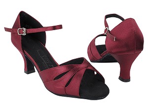 SERA3840 122 Burgundy Satin with 2040_2.5" Heel in the photo 