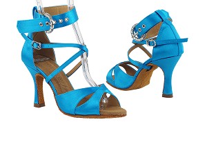 SERA7002 120 Blue Satin with 3" Heel in the photo 