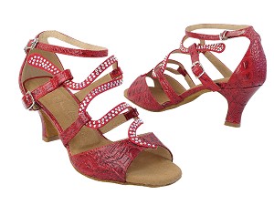SERA7017 236 Red Crocodile with (2040) 2.5" Heel in the photo 