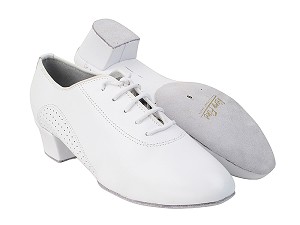 2303_S309_Split Sole White Leather with 1.5" Latin Heel in the photo 