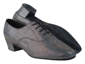 915108 322 Black Iridescent Diamond Velvet with 1.5" Latin Heel in the photo 