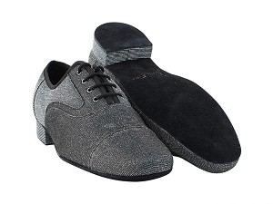 916102 105 Glitter Black Satin_Whole Shoes with 1" Standard Heel in the photo 