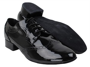 PP302 Black Patent with 1" Standard Heel in the photo 