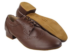 PP302 Dark Tan Leather with 1" Standard Heel in the photo 