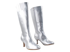 VFBoot PP205 Silver Leather with 2.75" Flare Heel & Elastic Calf in the photo 