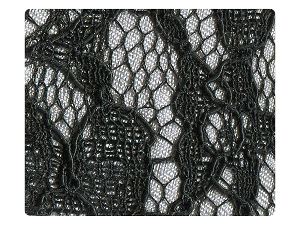 98 Black Lace Grey Satin Fabric Swatch 