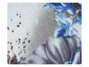 174 White_Blue Flower Satin Fabric Swatch 