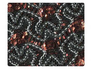 89 Black White Knitted Copper Sparkle Fabric Swatch 