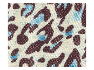 260 Blue Leopard Satin Fabric Swatch 
