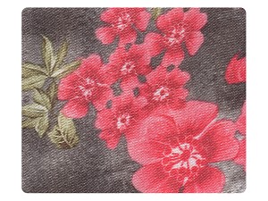 286 Black Flower Satin Fabric Swatch 