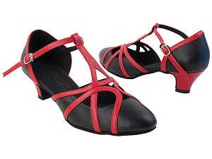 SERA3541 Black Leather_Red Leather Trim with (5028) 1.2" Cuban Heel in the photo 