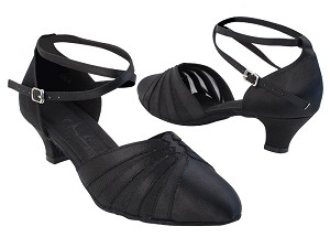 SERA3543 Black Satin_Black Mesh with (5028) 1.2" Cuban Heel in the photo 