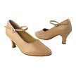 SERA5522 Beige Brown Leather with 2.5" low heel in the photo 