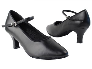 SERA5522 Black Leather with 2.5" low heel in the photo 