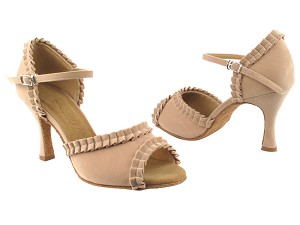 SERA7001 Light Tan Velvet with 3" heel in the photo 